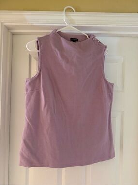 Talbots Lilac Sleeveless Button-Shoulder Shell Top